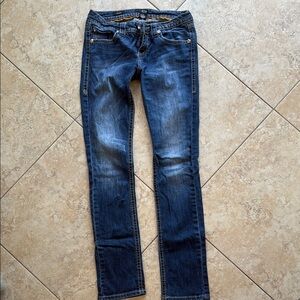 a.n.a Blue Skinny Jeans with Distressed Knee